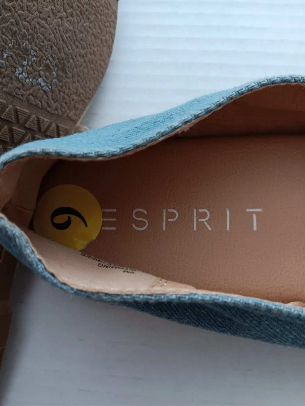 Esprit Wyoming Chambray  Light Blue Denim Espadrille  Almond Toe Sz 9M